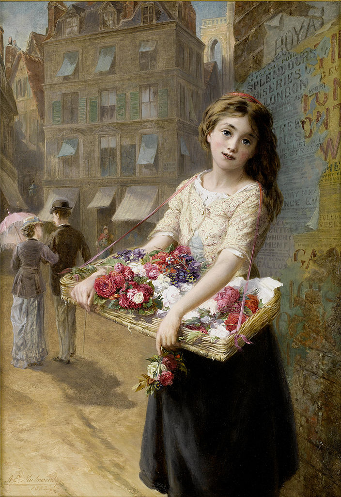 Augustus Edwin Mulready - A street flower seller