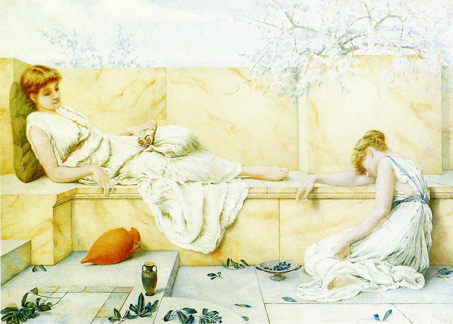 Henry Ryland - Two classical figures reclining