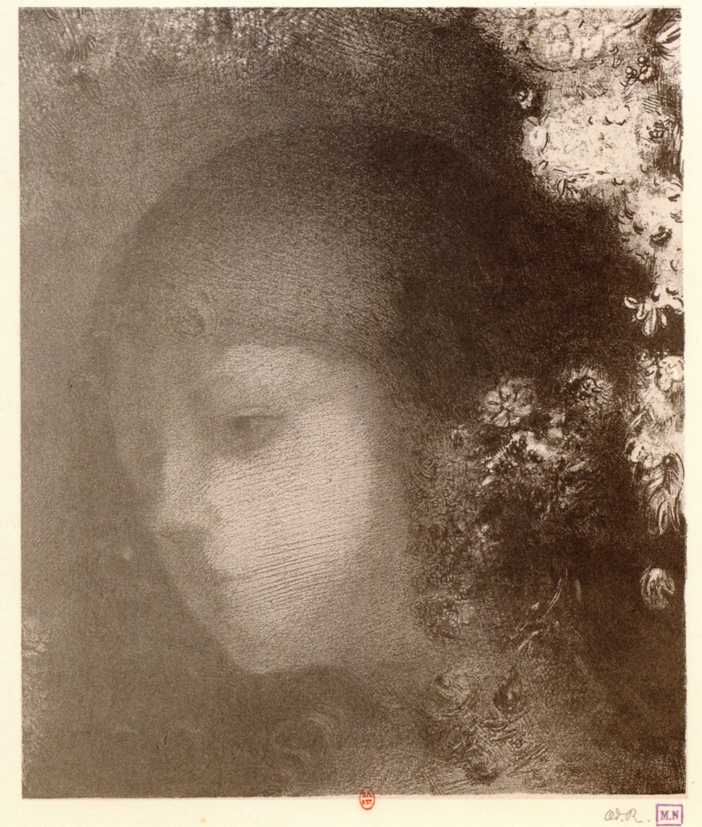 Odilon Redon - Head of a child with flowers