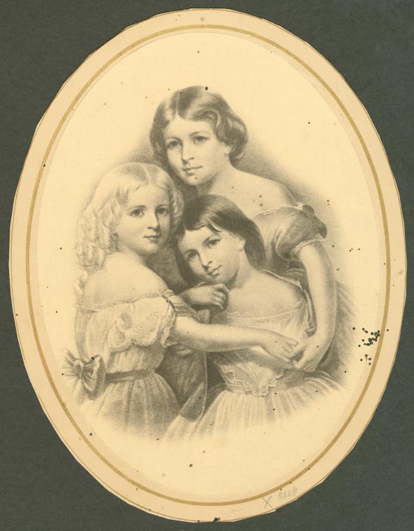 Henry Wadsworth Longfellow's daughters Alice Mary (top), Edith (left) and Anne Allegra (right)