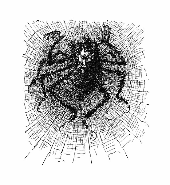 George du Maurier - Svengali as a spider in his web