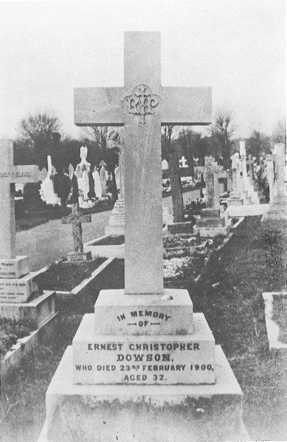 Dowson's grave before it was vandalised