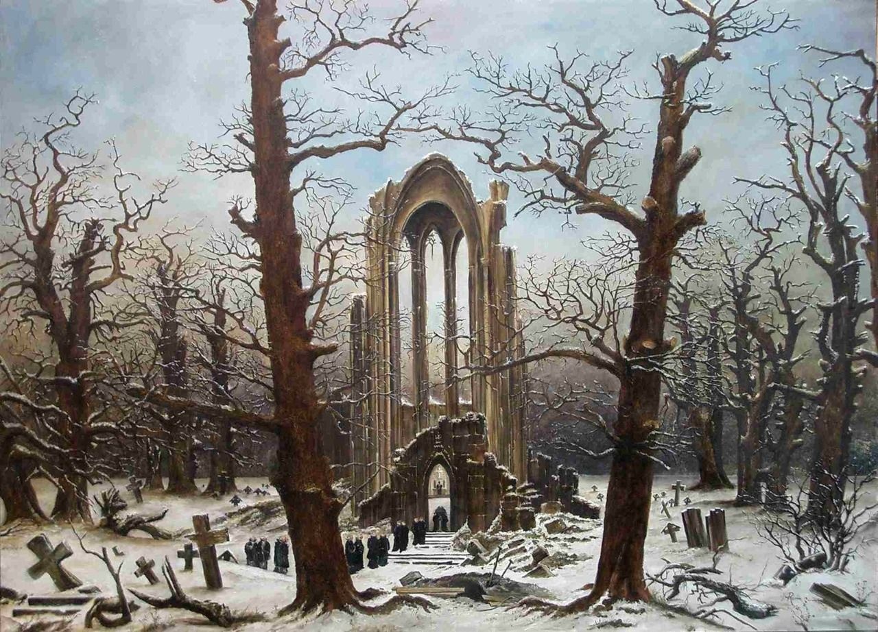 Caspar David Friedrich - Monastery graveyard in the snow