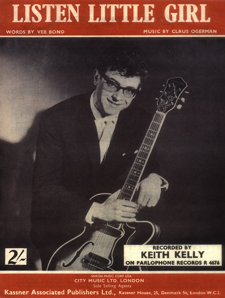 Sheet music cover of the song Listen Little Girl recorded by Keith Kelly