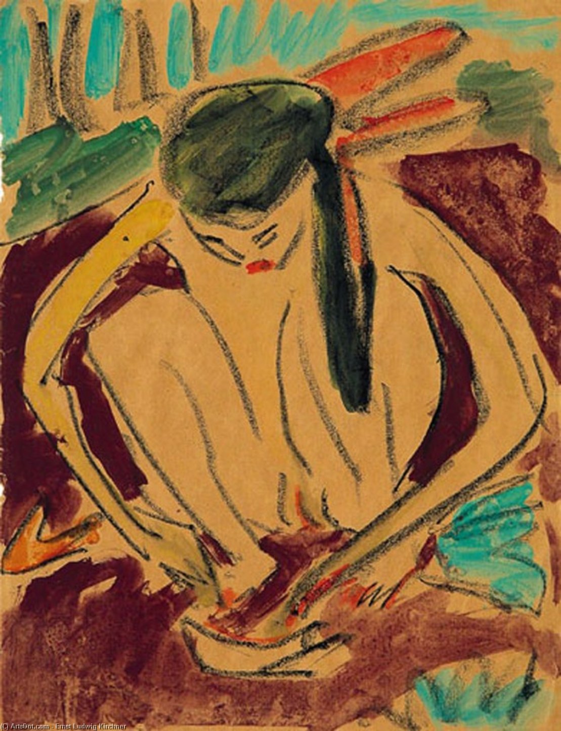 Ernst Ludwig Kirchner - Kauerndes Mädchen