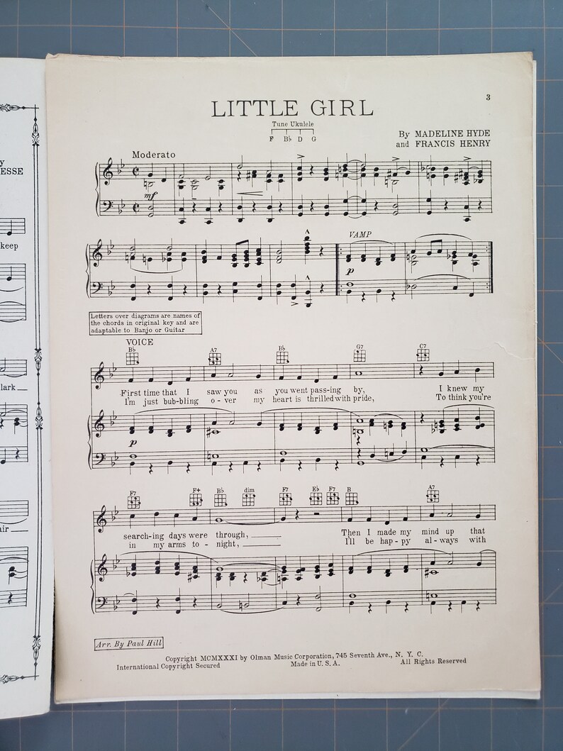Sheet music score of "Little Girl"